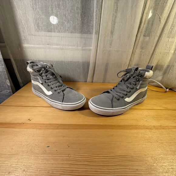 Vans Sk8-Hi MTE Gray Suede Sherpa Lined High Top Sneakers Women’s 8 - Picture 5 of 14